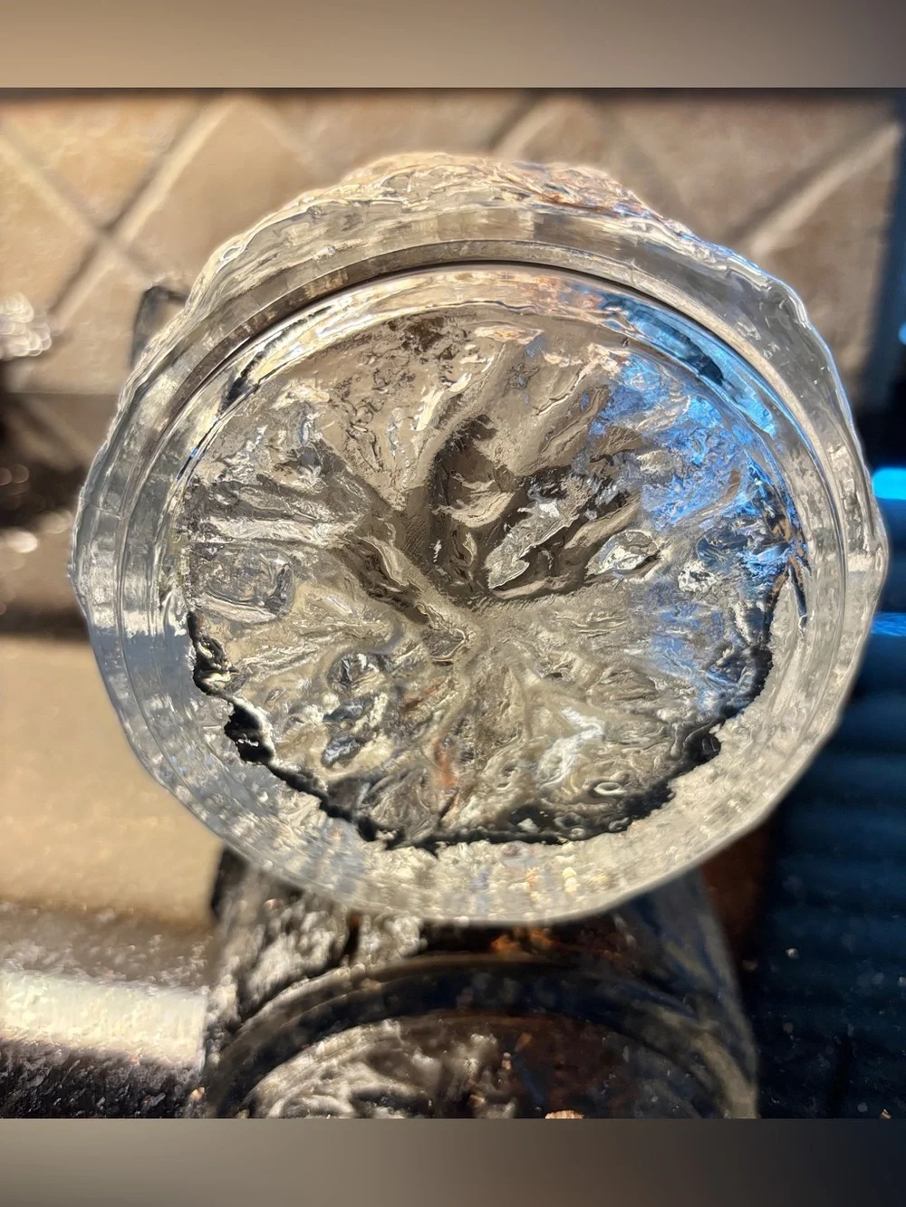 Vintage Mid-Century Modern Glass Scandinavian Sculpture Ice Bucket -Gorgeous!